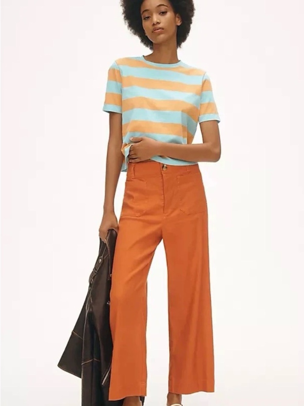 Maeve Orange The Colette Wide-Leg High-Rise Pants size 26